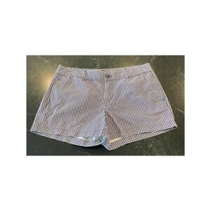Gap Dark purple and white check pattern stretch shorts 10 ladies
